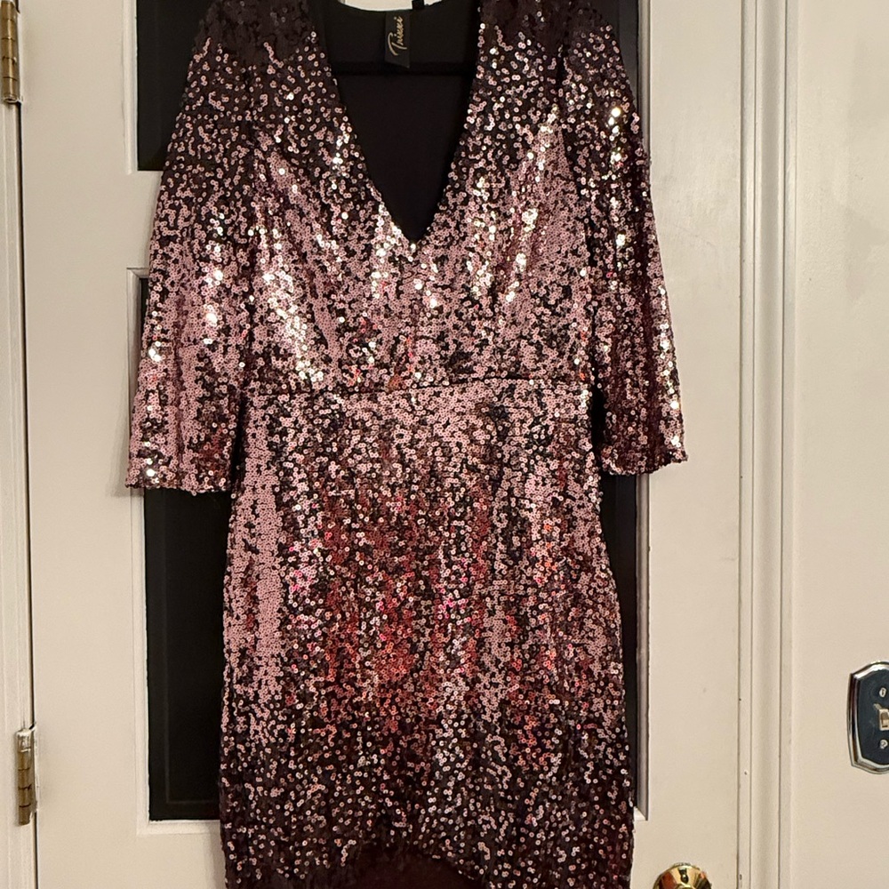 Trixxi Pink Sequin Mini Dress